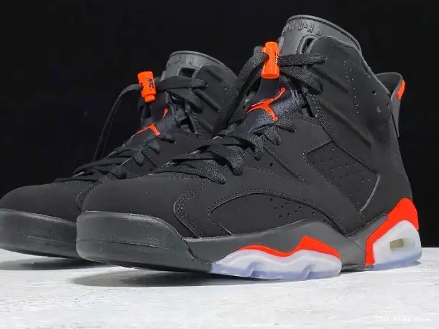 1st Kicks Shoes Air OG 384664-060 Jordan 6 Retro Infrared Black 0525